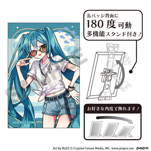 『初音ミク』アート缶バッジ 初音ミク マリン☆神戸2025